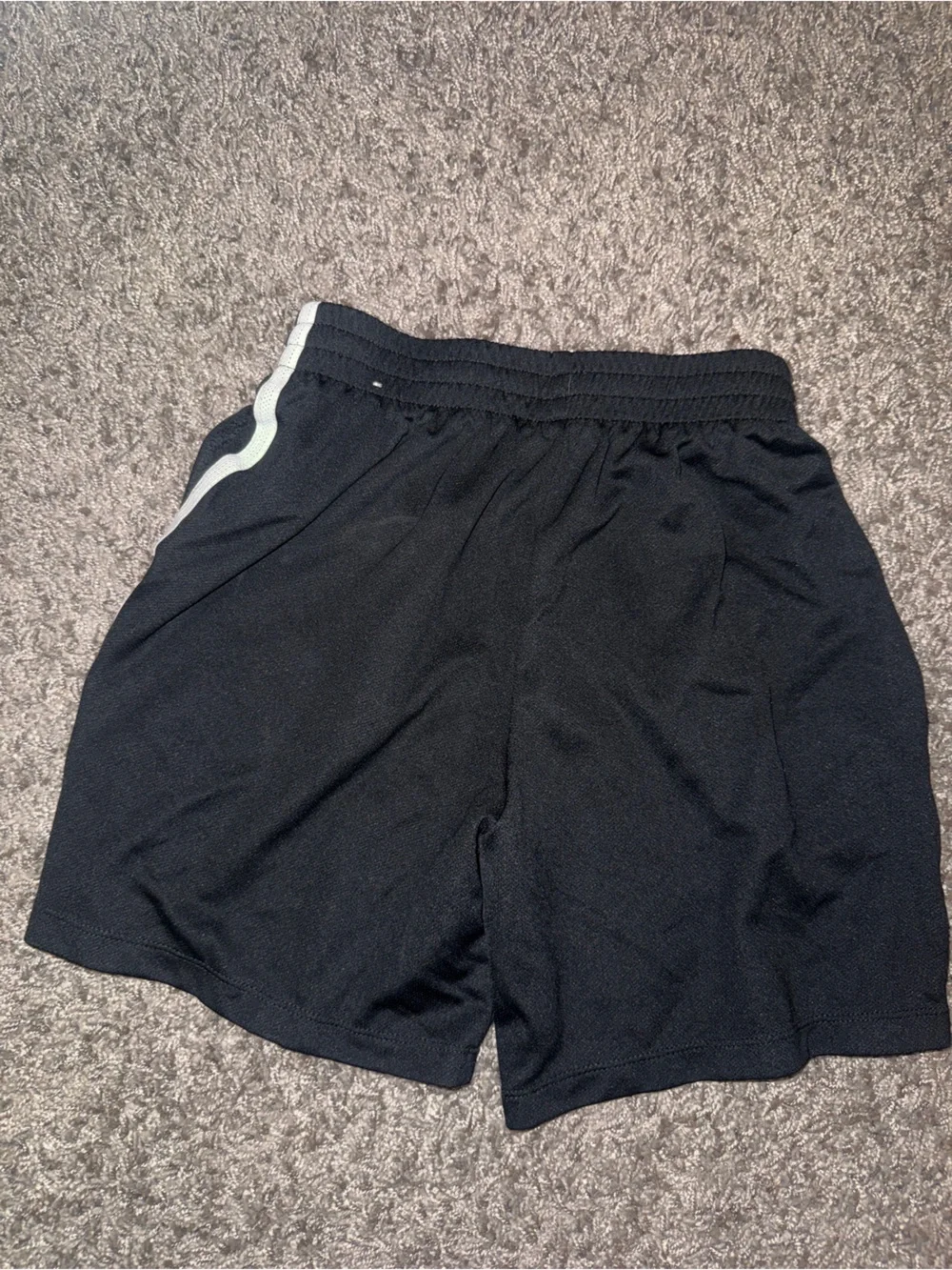Nike Black Shorts with White Swoosh and Side Stripe